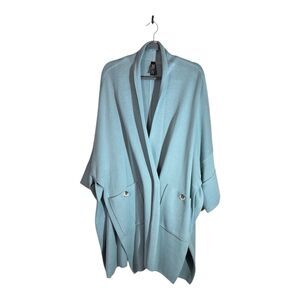 NWT Marla Wynne SZ Large Oversized Knit Drama Kimono Shawl Cardigan Sea Foam Grn